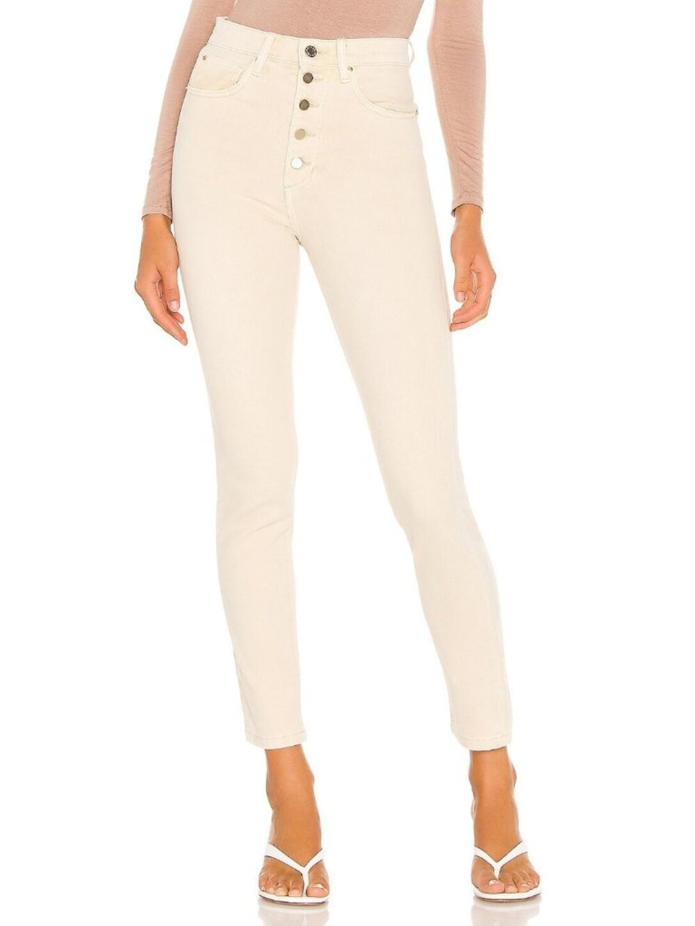 WeWoreWhat The Danielle High Rise Straight Jeans Camp
